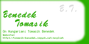 benedek tomasik business card